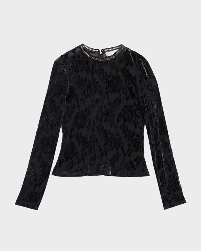 Regine Long-Sleeve Burnout Top